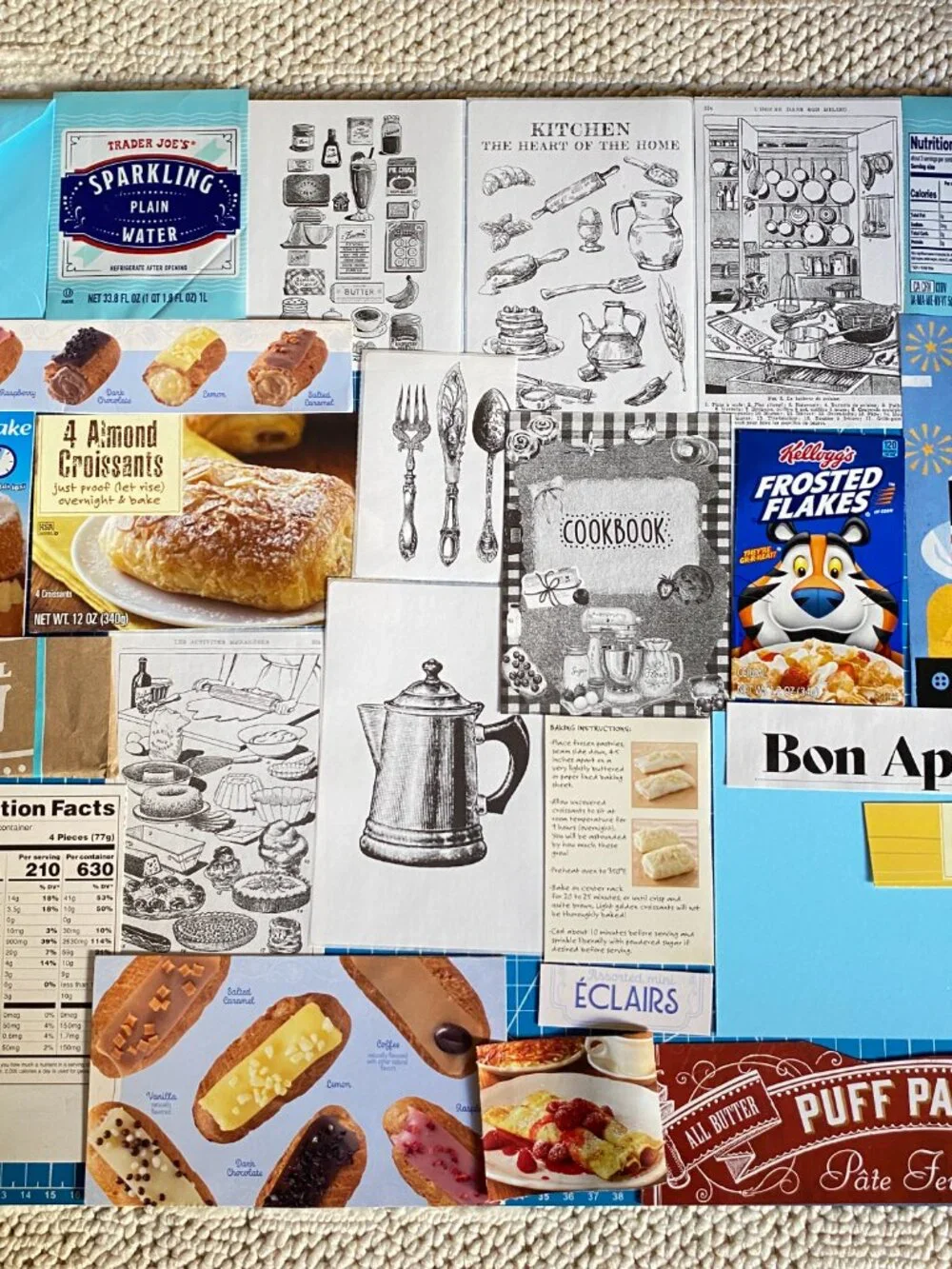 Foodie Junk Journal Kit – Curated Ephemera Pack - Blue